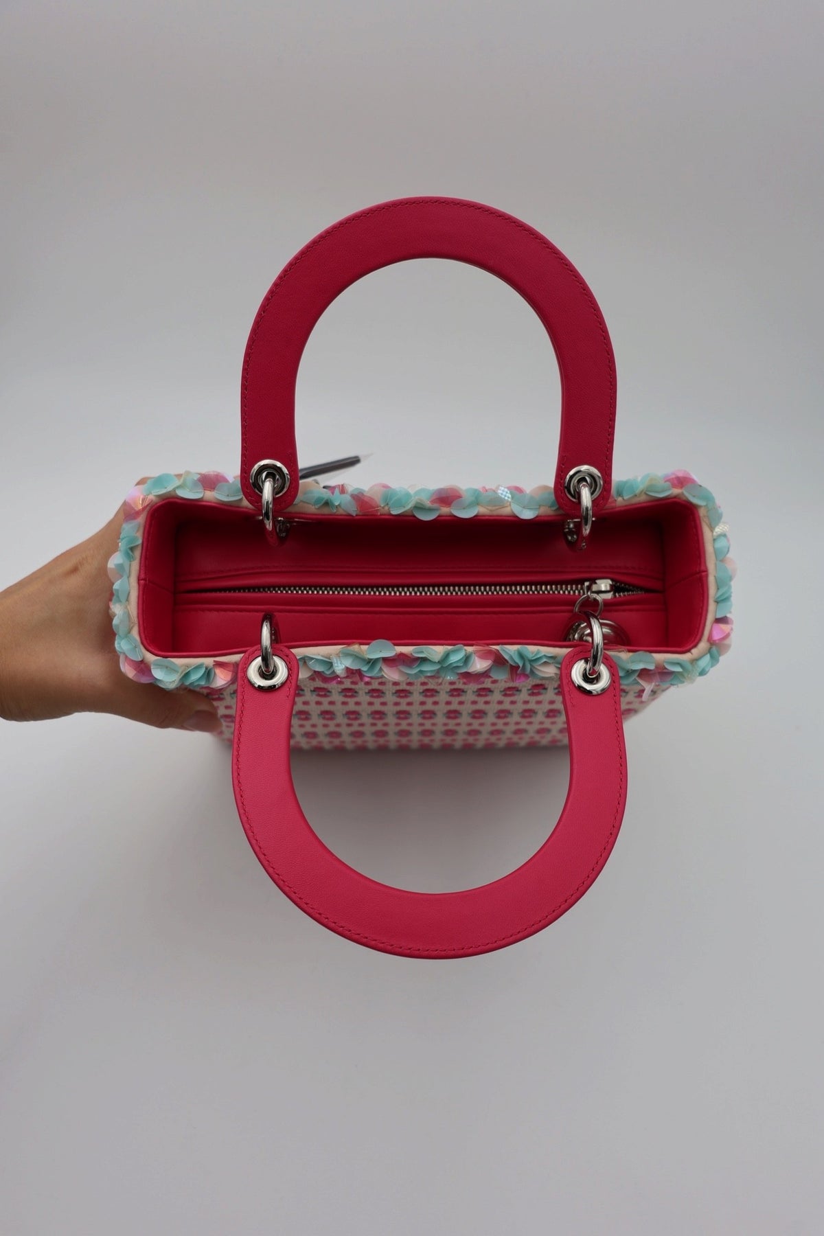 Dior Medium Woven Lady Dior Pink