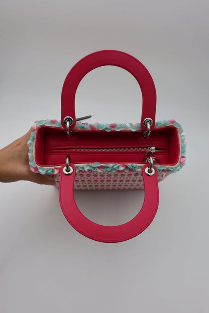 Dior Medium Woven Lady Dior Pink