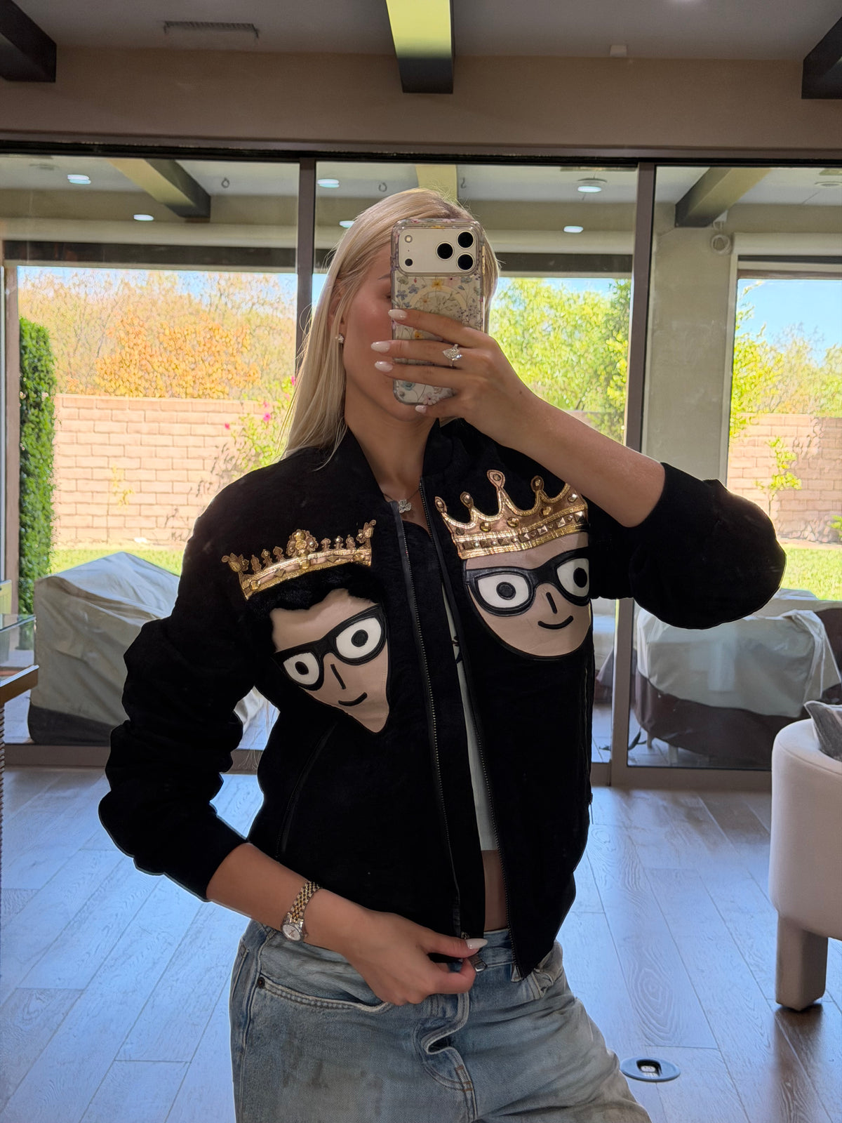 Dolce & Gabbana Black Crown Portrait Jacket