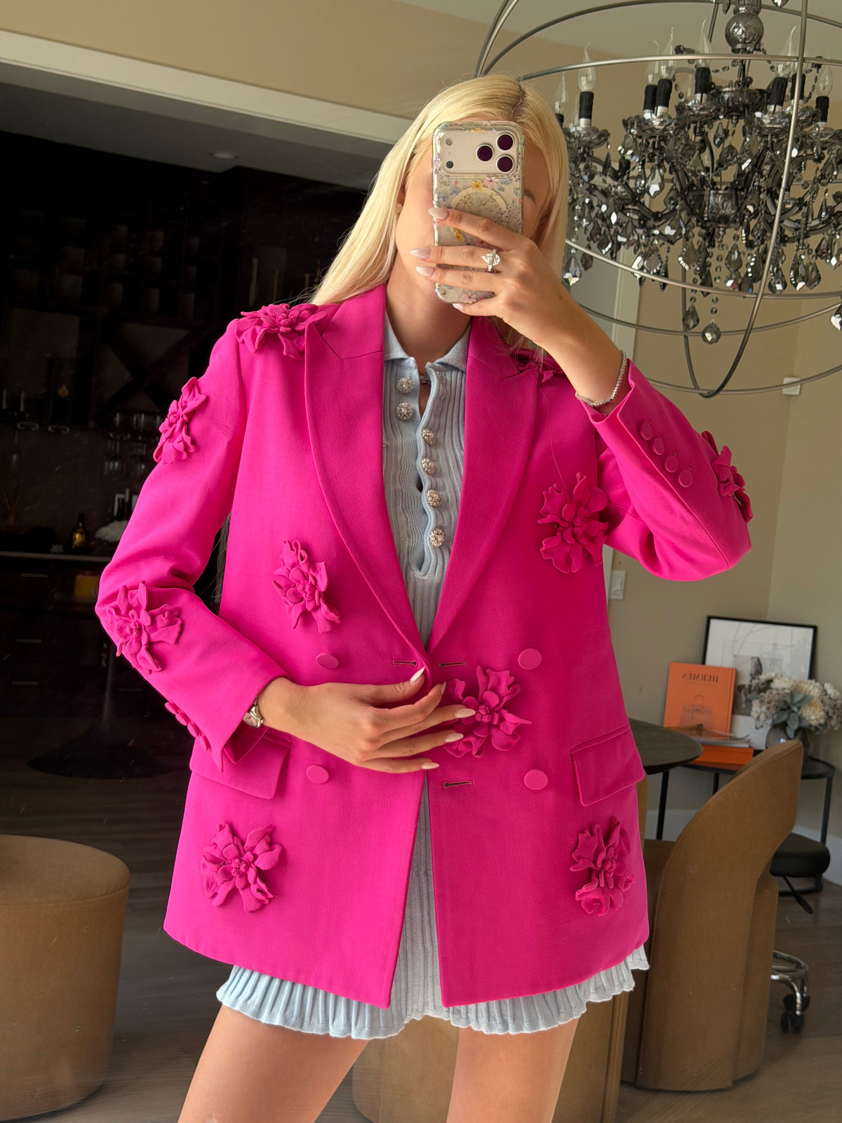 Valentino Pink Limited 3D Floral Jacket
