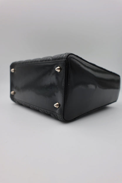 Dior Medium  Lady Dior Black Patent Leather