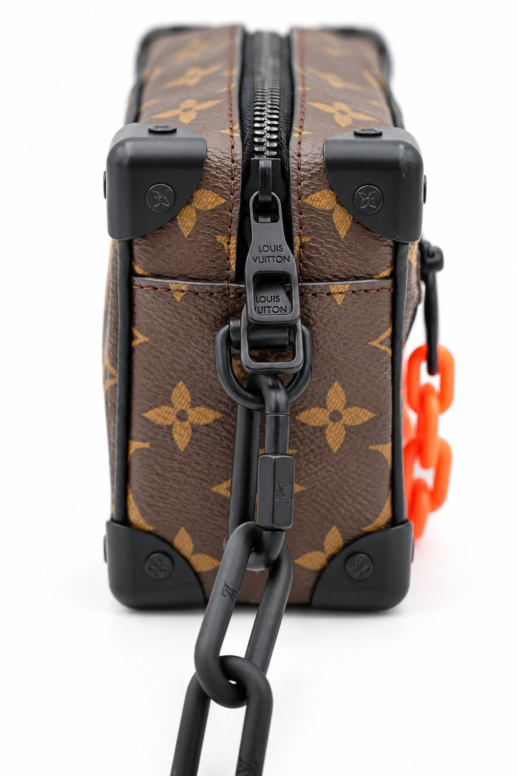 Louis Vuitton x Virgil Abloh Monogram Solar Ray Mini Soft Trunk Orange Chain Bag