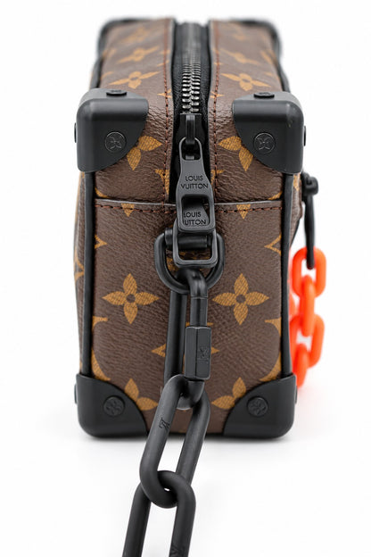 Louis Vuitton x Virgil Abloh Monogram Solar Ray Mini Soft Trunk Orange Chain Bag