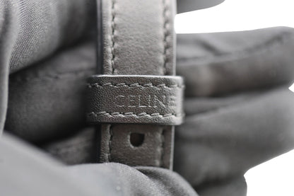 Celine Leather Triomphe Bucket Bag Black
