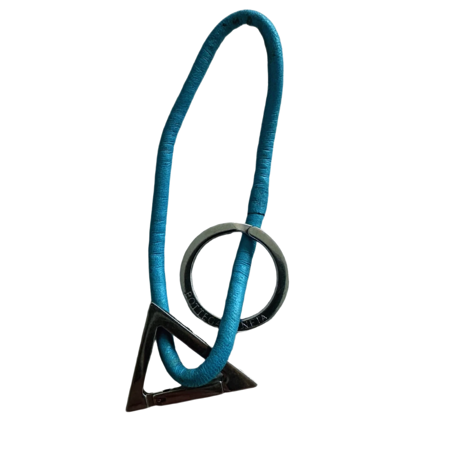 BOTTEGA VENETA Leather Keyring In Blue