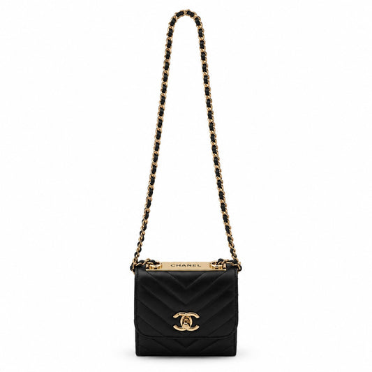 Chanel Trendy CC Clutch with Chain Chevron Lambskin Small