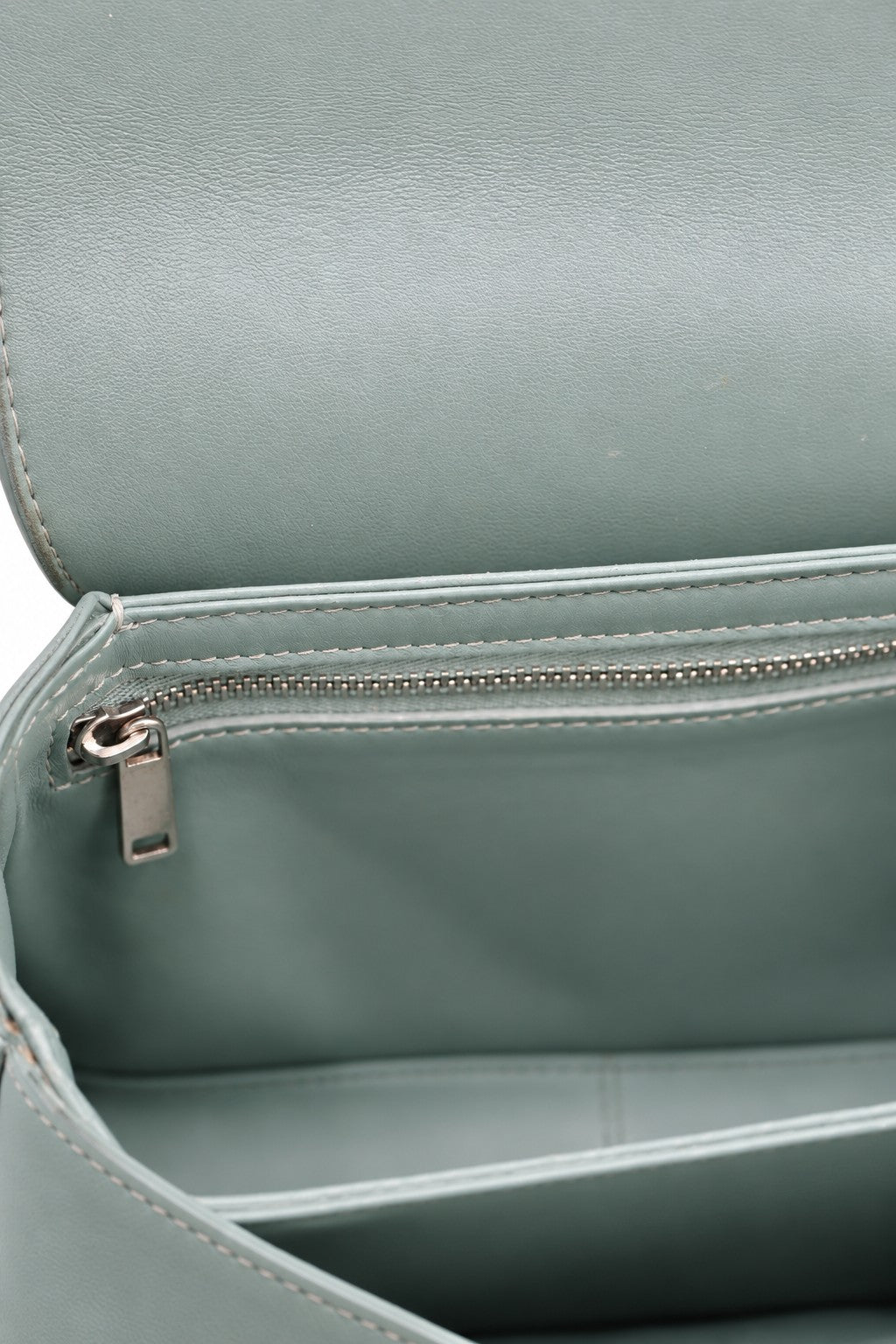 Celine Triomphe Leather Shoulder Bag Green SHW