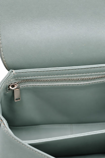 Celine Triomphe Leather Shoulder Bag Green SHW