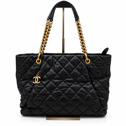 Chanel Quilted Caviar Leather Chain Shoulder Bag Black GHW