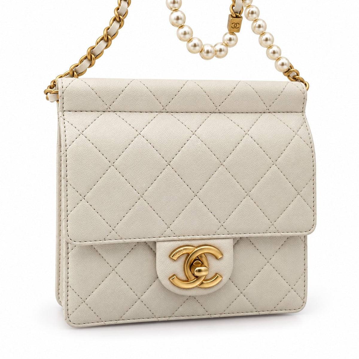 Chanel Chic Pearls Flap Bag Quilted Lambskin Small