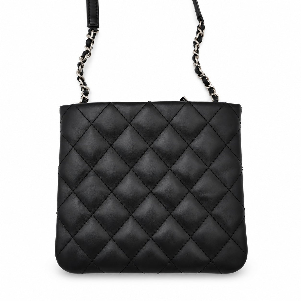 Chanel Quilted Leather Zip Pouch Black SHW