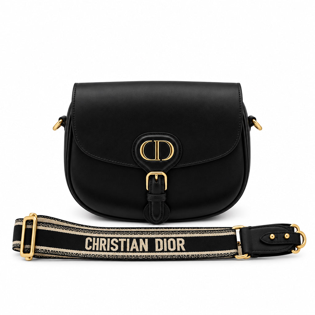 Dior Box Calfskin Medium Bobby Shoulder Bag Black GHW