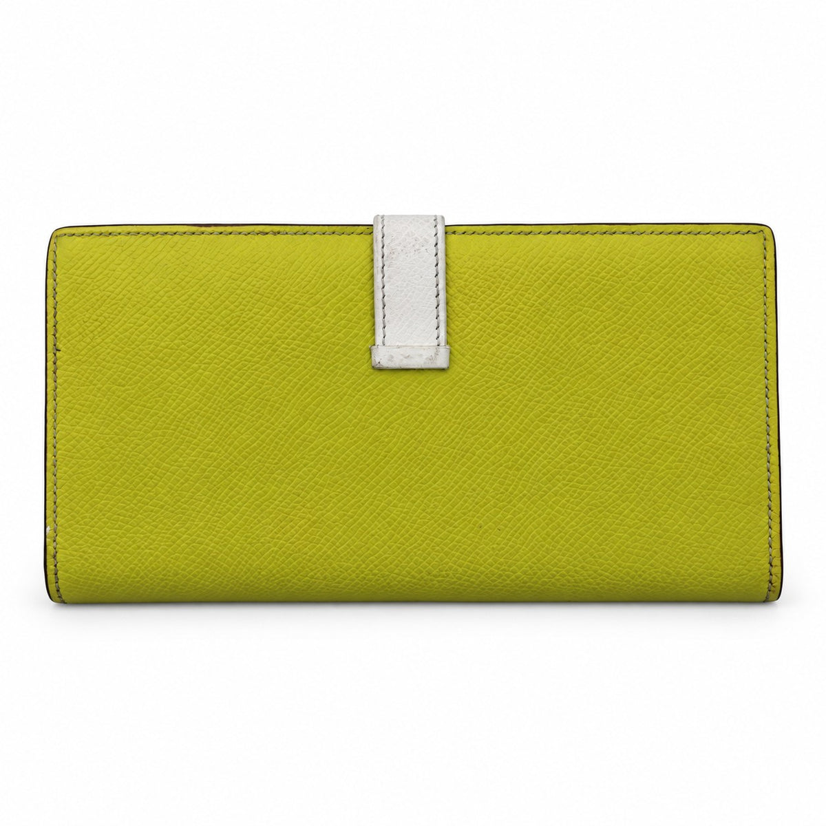 Hermès Leather Béarn Wallet Yellow White PHW