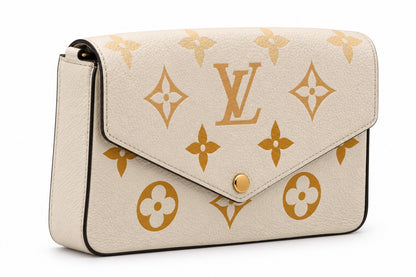 Louis Vuitton Monogram Giant Empreinte Pochette Félicie Cream/Saffron limited edition