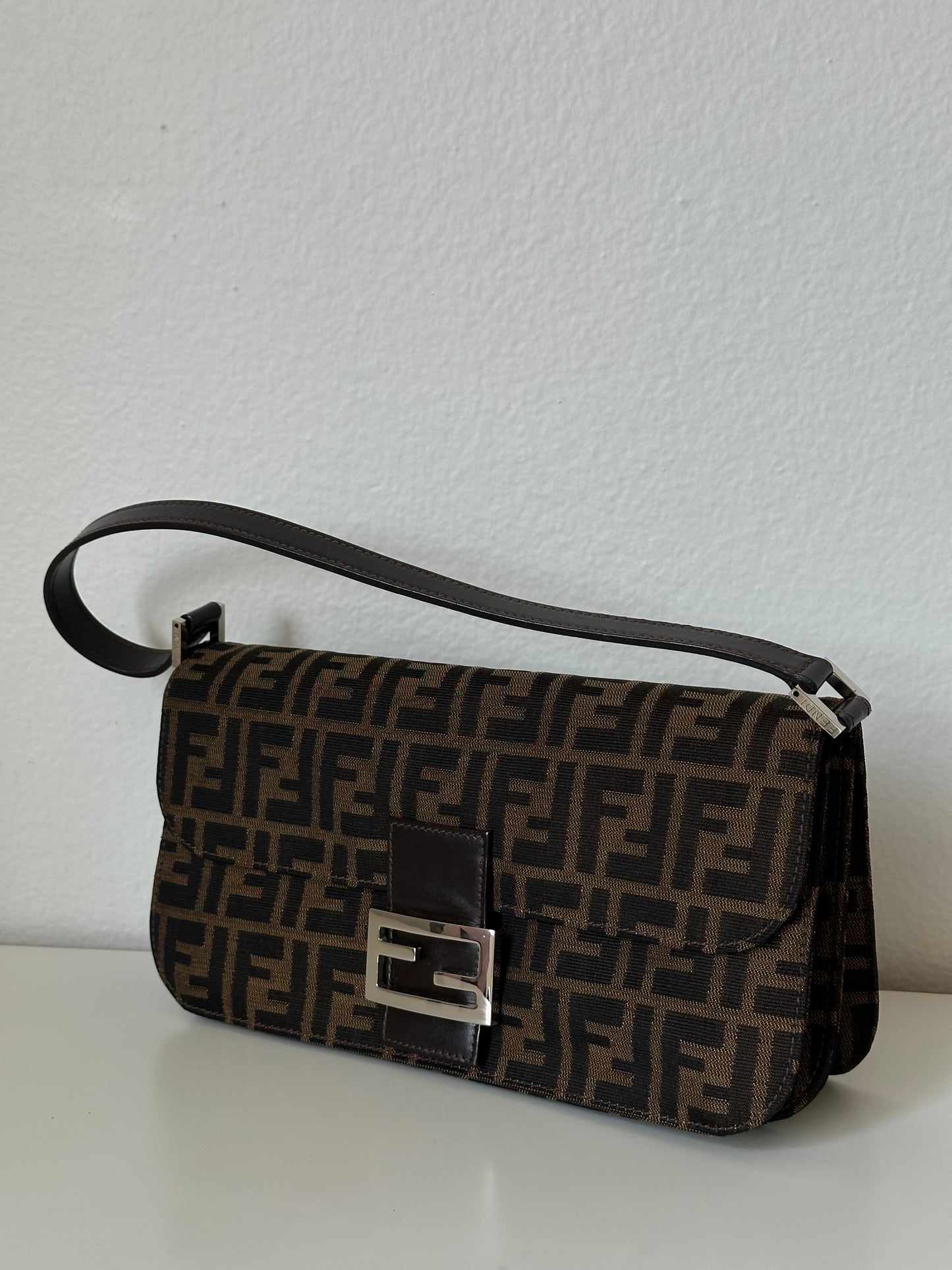 FENDI Mamma Baguette Shoulder Zucca HandBag