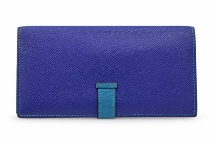 Hermès Epsom Bicolor Bearn Wallet Bleu Electrique Mykonos