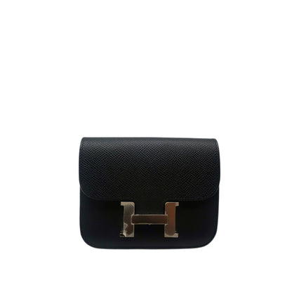 Hermès Black Epsom Constance Slim Wallet