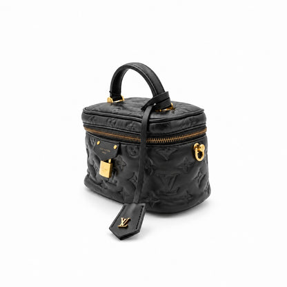 Louis Vuitton Monogram Embossed Leather Vanity NV PM Bag Black GHW