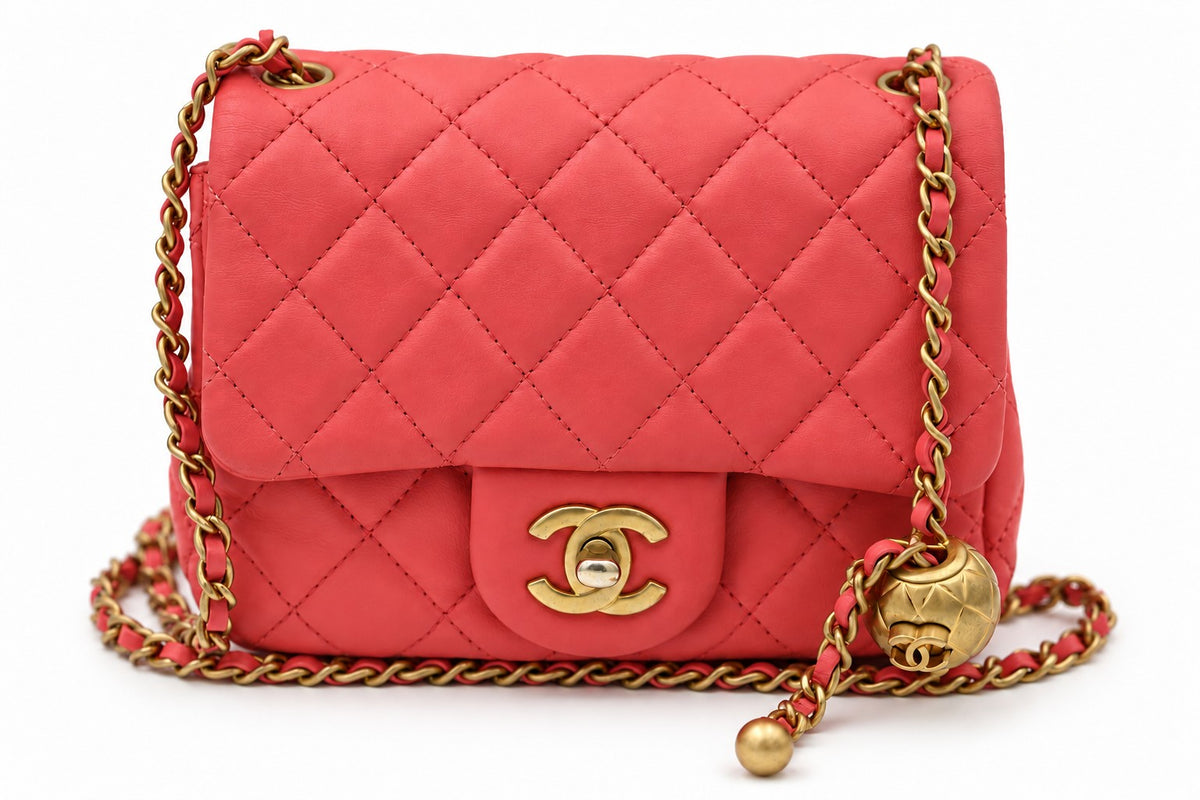 Chanel Quilted Leather Flap Bag Pink GHW