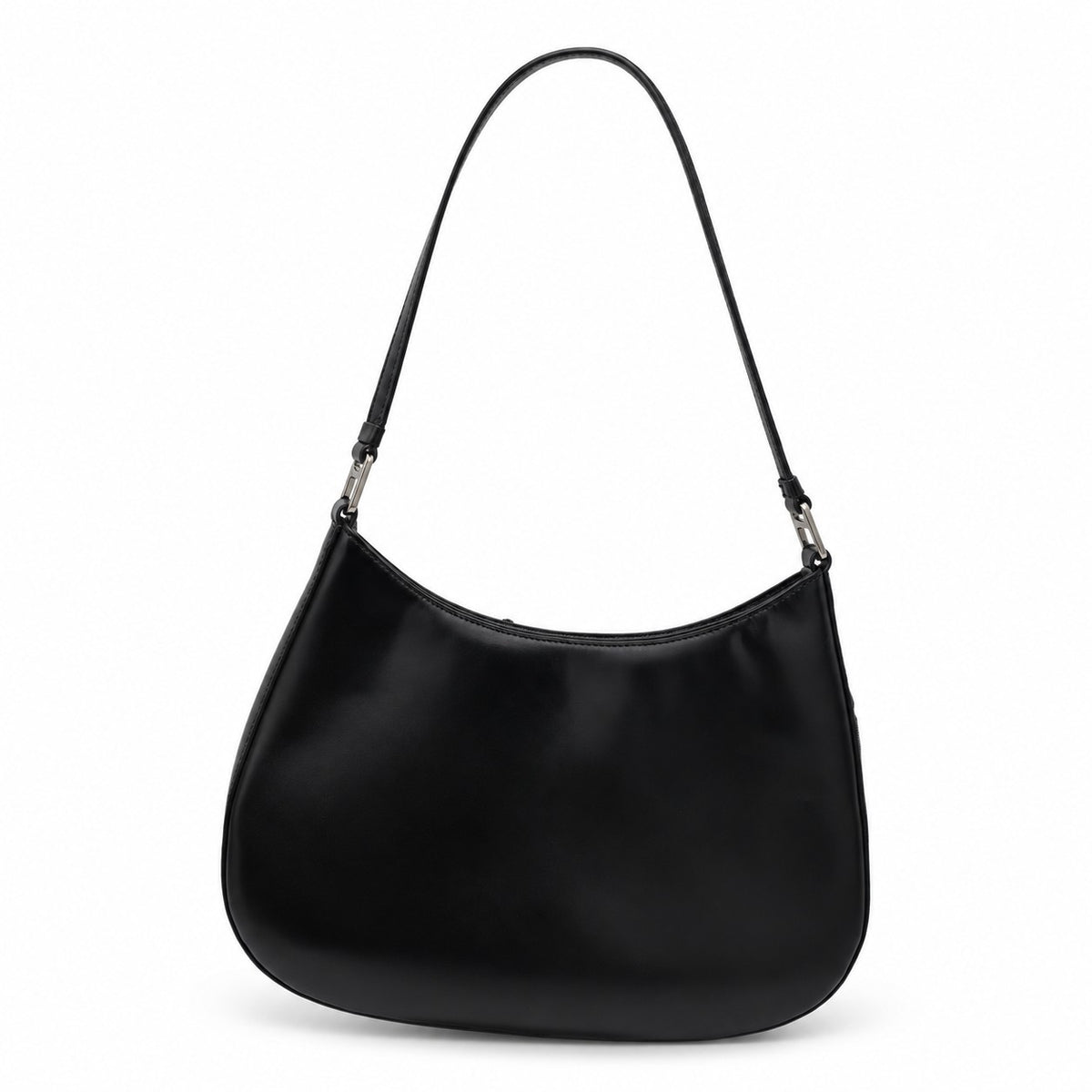 Prada Cleo Brushed Leather Shoulder Bag Black