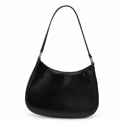 Prada Cleo Brushed Leather Shoulder Bag Black