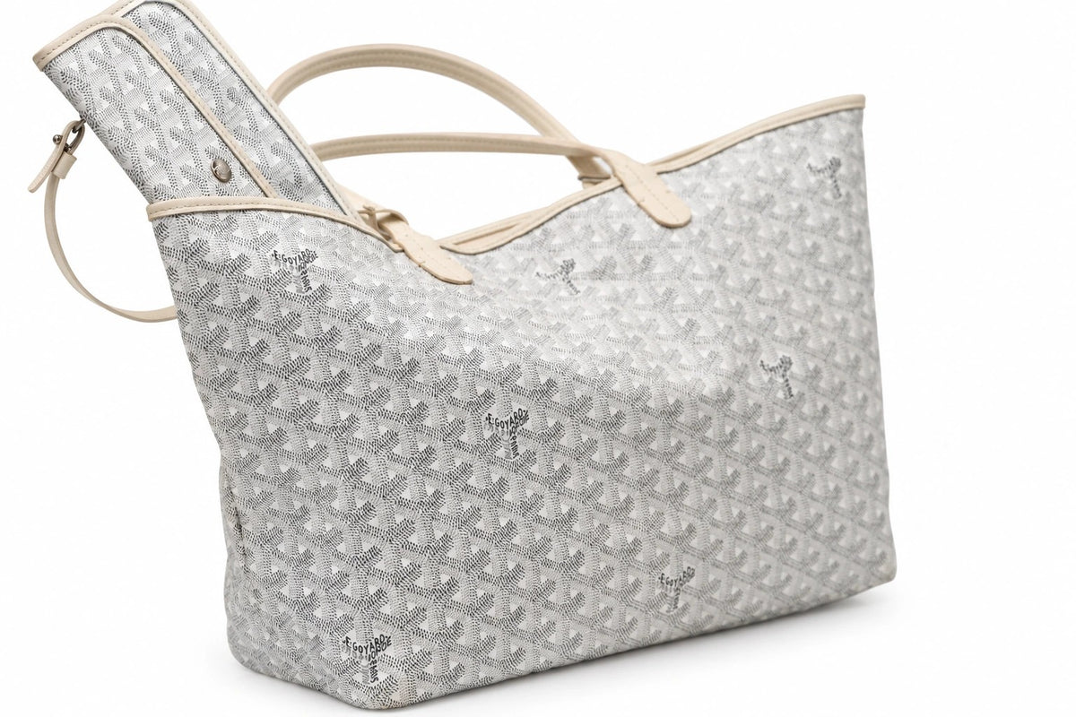Goyard Goyardine Canvas Saint Louis PM Tote White