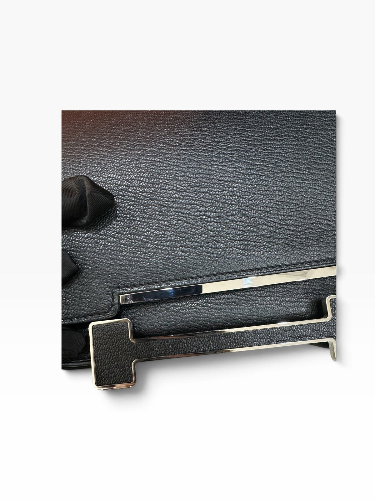 Hermès Geta in Noir Chèvre Leather PHW
