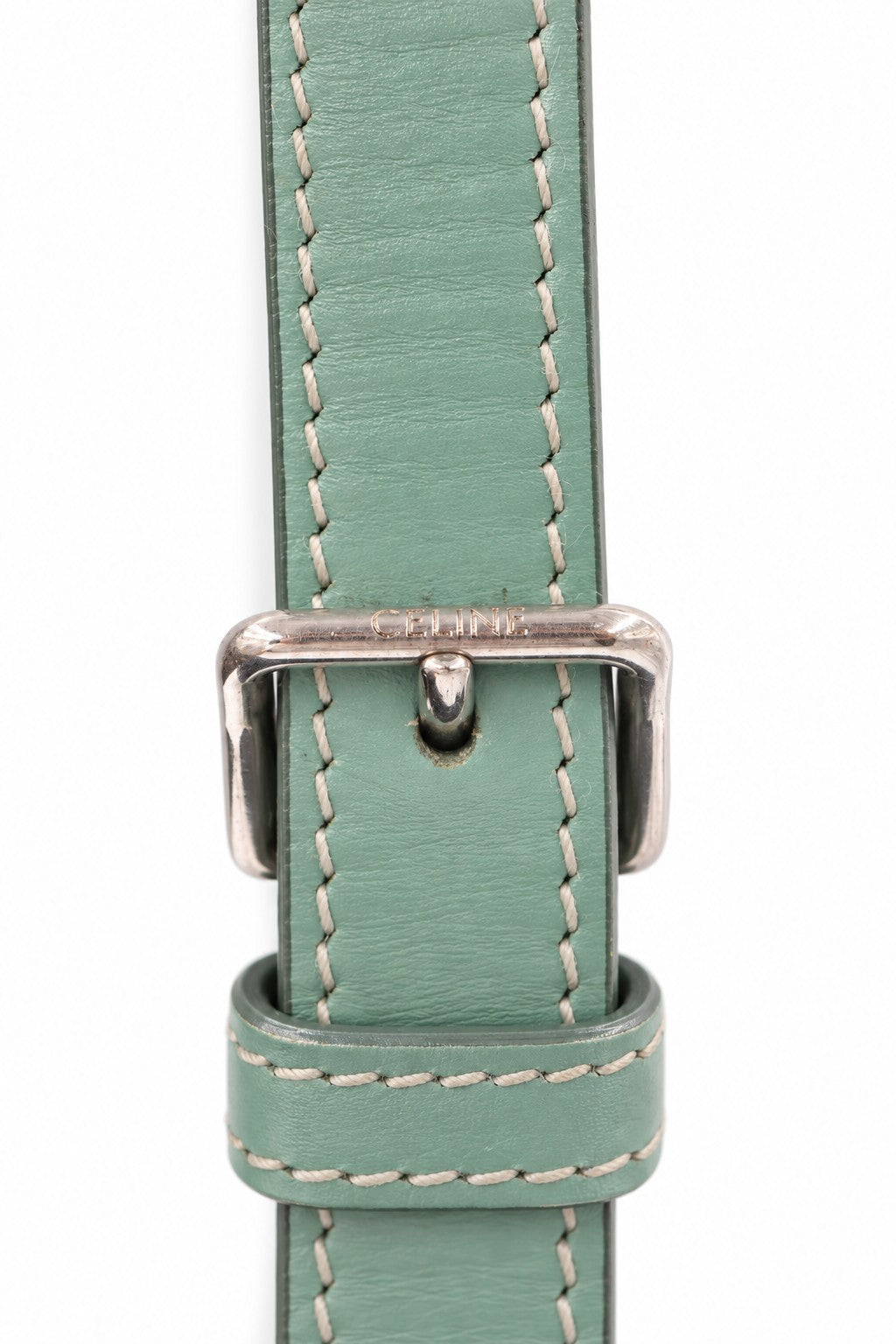 Celine Triomphe Leather Shoulder Bag Green SHW