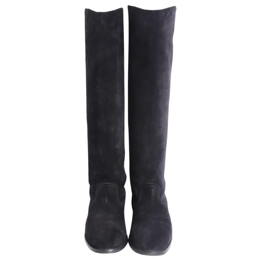 Jimmy Choo Flat Bree Boots in Black Suede