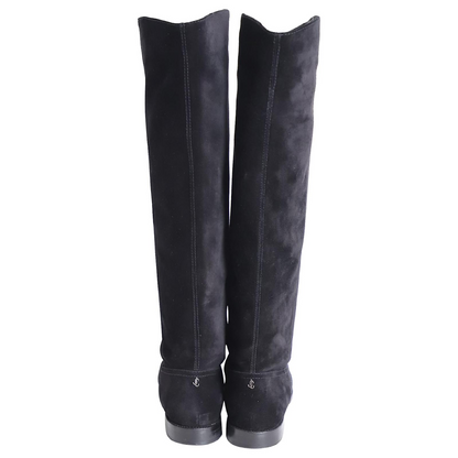 Jimmy Choo Flat Bree Boots in Black Suede
