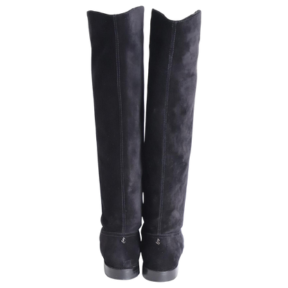 Jimmy Choo Flat Bree Boots in Black Suede