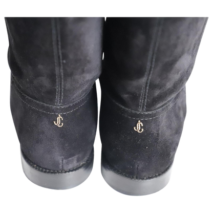 Jimmy Choo Flat Bree Boots in Black Suede