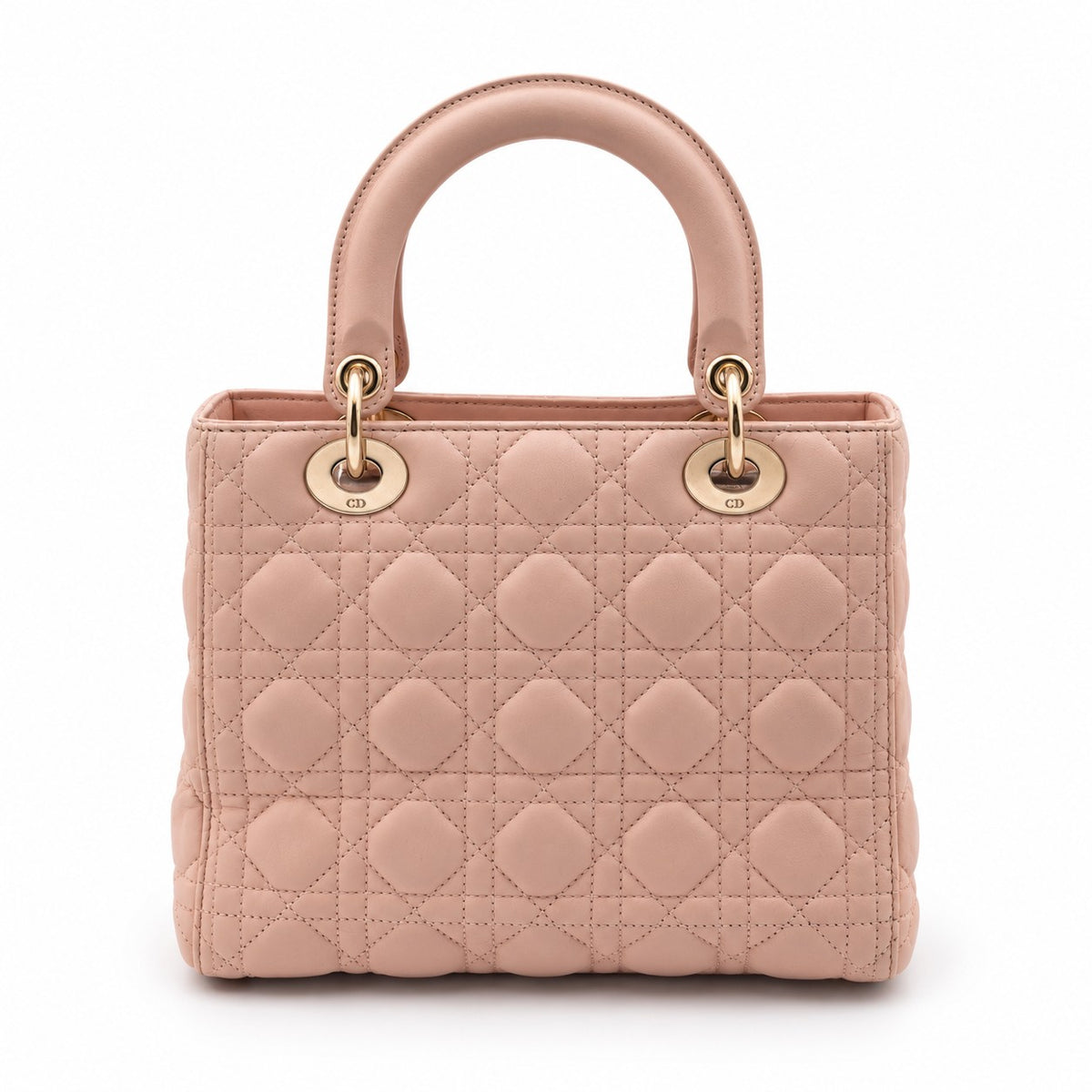 Dior Cannage Lambskin Medium Lady Dior Bag Pink GHW