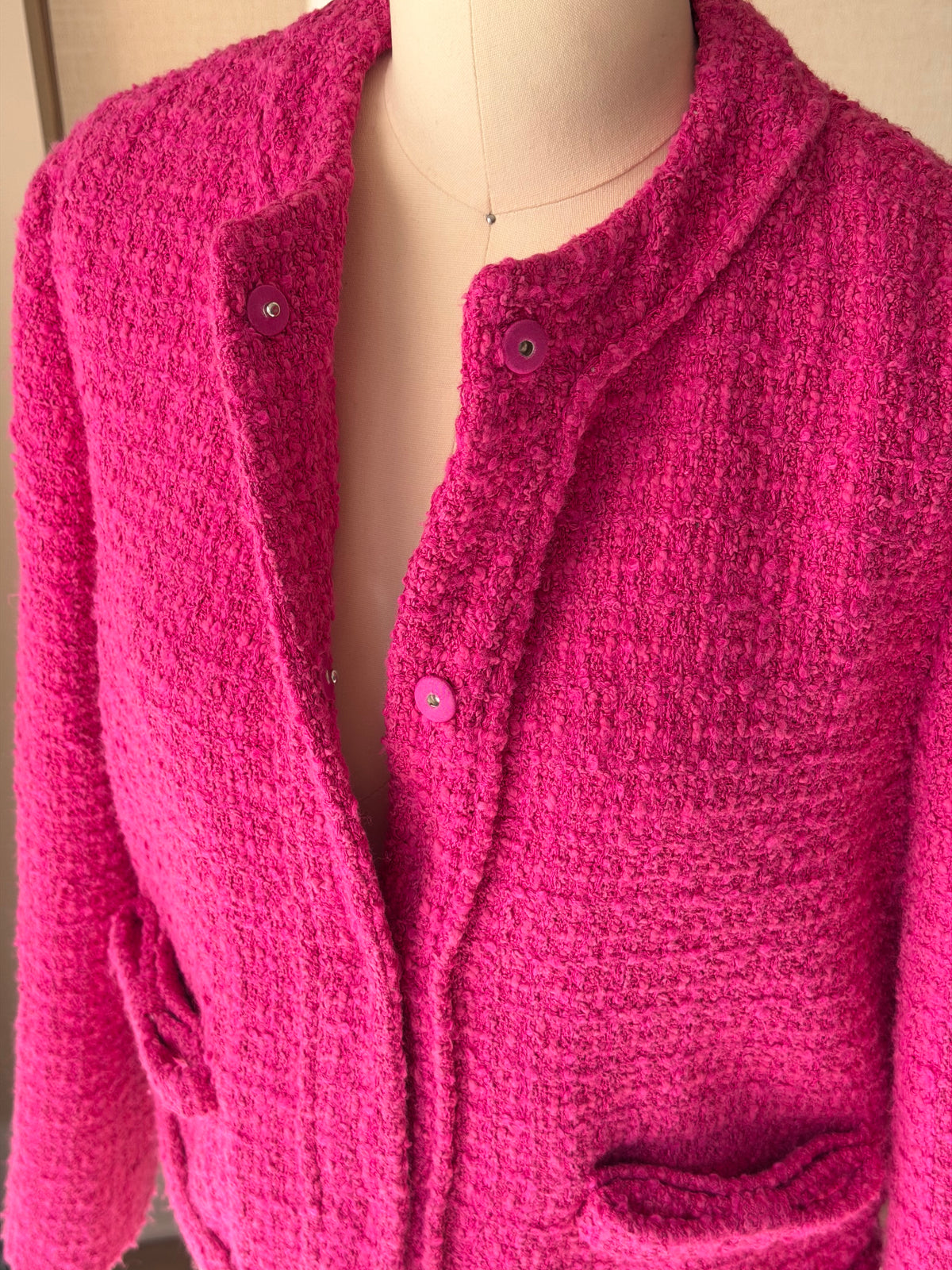 Valentino Pink Limited Bow-Pocket Tweed Jacket