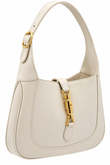 Gucci Leather Jackie Shoulder Bag Ivory GHW