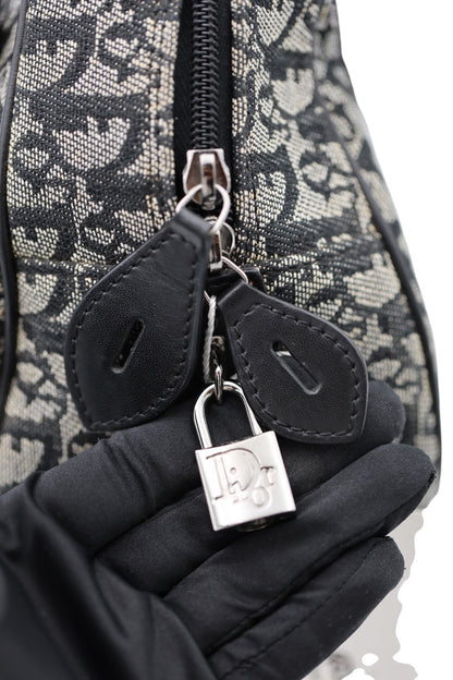 Dior Diorissimo Canvas Frame Satchel Navy Beige SHW