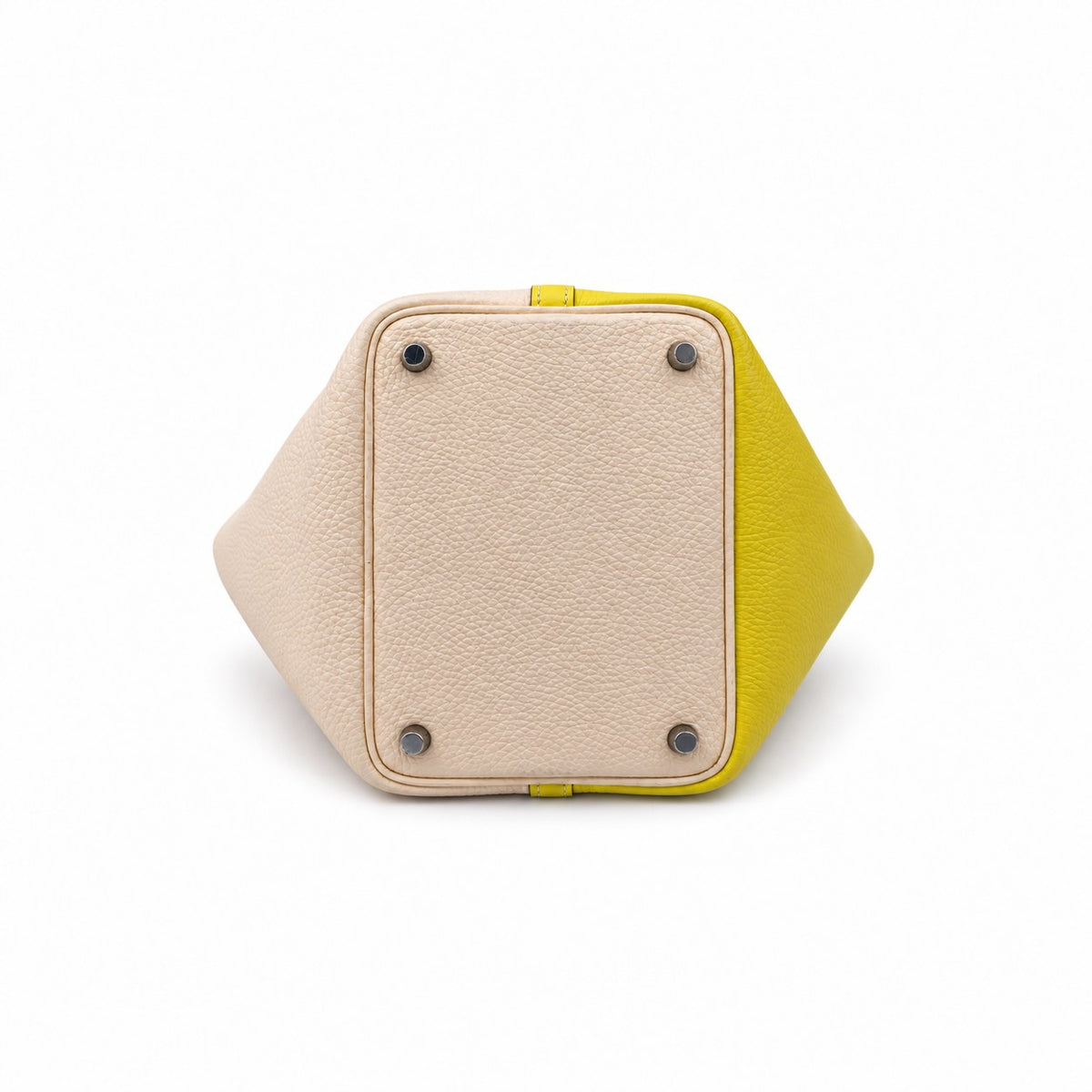 Hermès Leather Picotin Lock 18 Bag Yellow White SHW