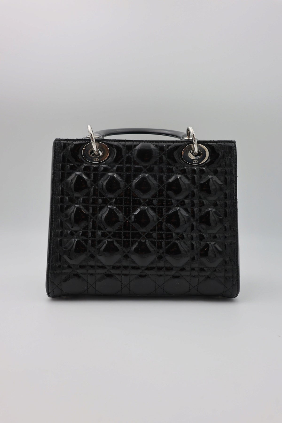 Dior Medium  Lady Dior Black Patent Leather