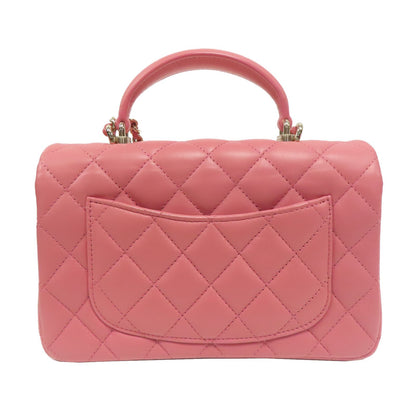 Chanel Rectangular Mini Top Handle Flap Bag Pink