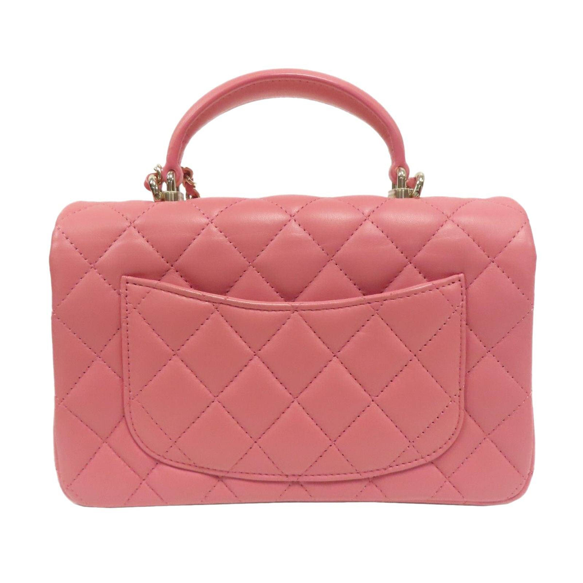 Chanel Rectangular Mini Top Handle Flap Bag Pink