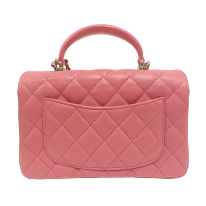 Chanel Rectangular Mini Top Handle Flap Bag Pink