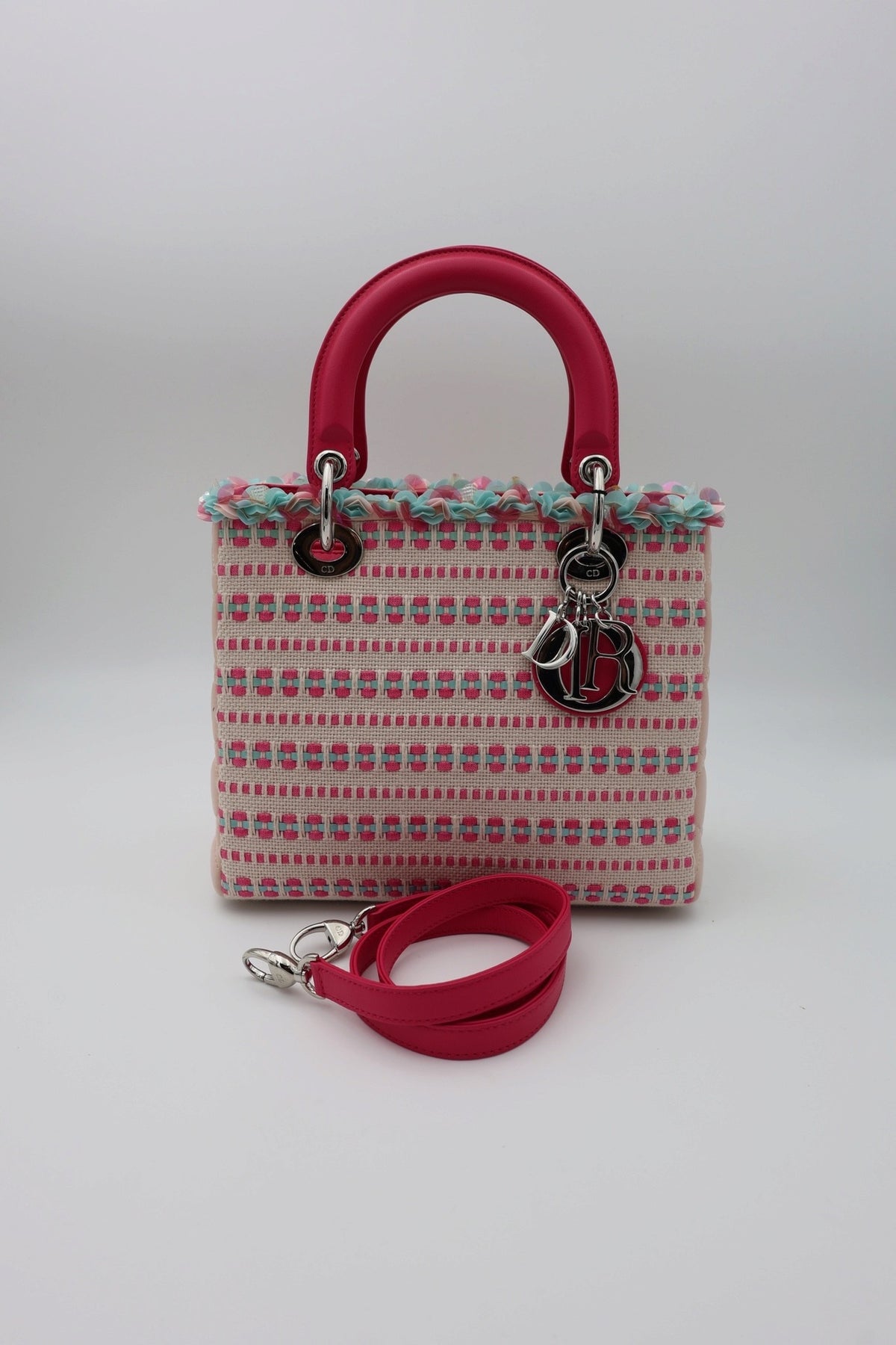 Dior Medium Woven Lady Dior Pink
