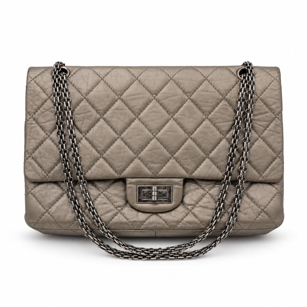 Chanel Metallic Quilted Leather 2.55 Reissue Flap Bag Silver SHW