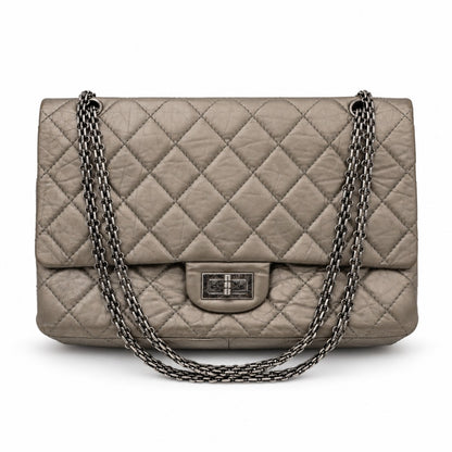 Chanel Metallic Quilted Leather 2.55 Reissue Flap Bag Silver SHW