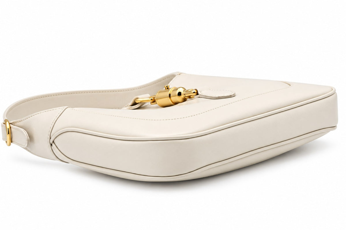 Gucci Leather Jackie Shoulder Bag Ivory GHW