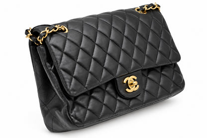 Chanel Quilted Leather Medium Classic Double Flap Black GHW