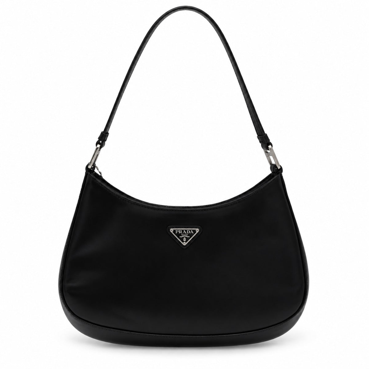 Prada Cleo Brushed Leather Shoulder Bag Black