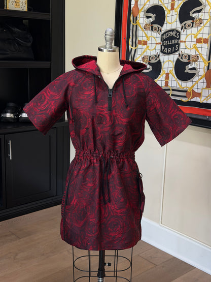 Dior Contrast Rose Print Bee Embroidered Dress