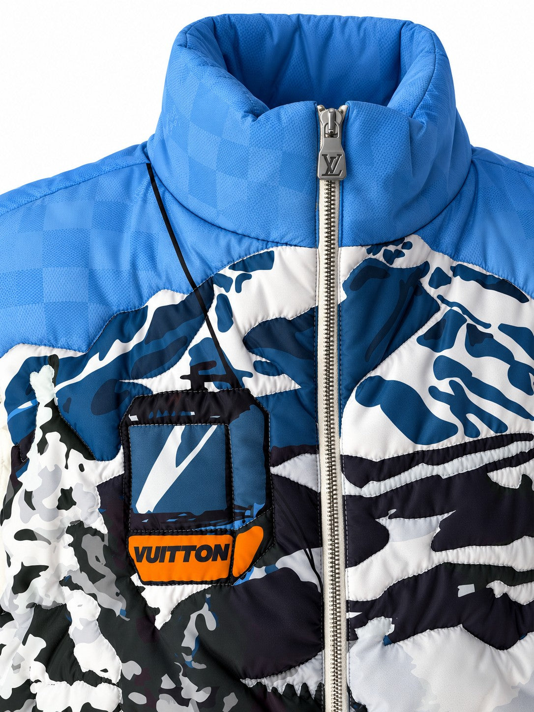 Louis Vuitton SS25 Ski Blue Mountain Print Cotton Vest