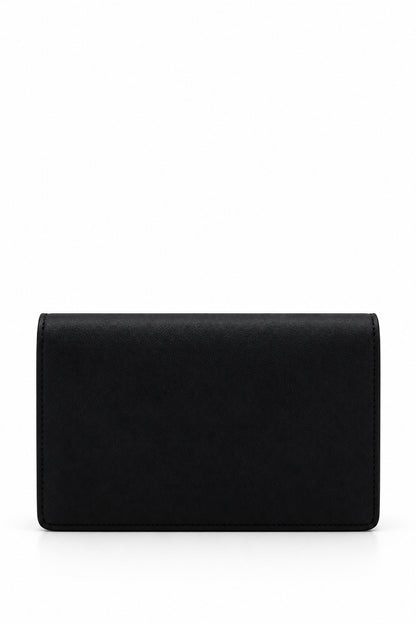 Dior Ultramatte Calfskin Saddle Wallet on Chain Black Black Hardware